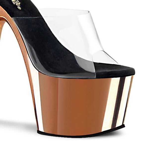 Rose Gold Platform Heels | Clear Strap Exotic Stiletto Sandals - Picture 5 of 5